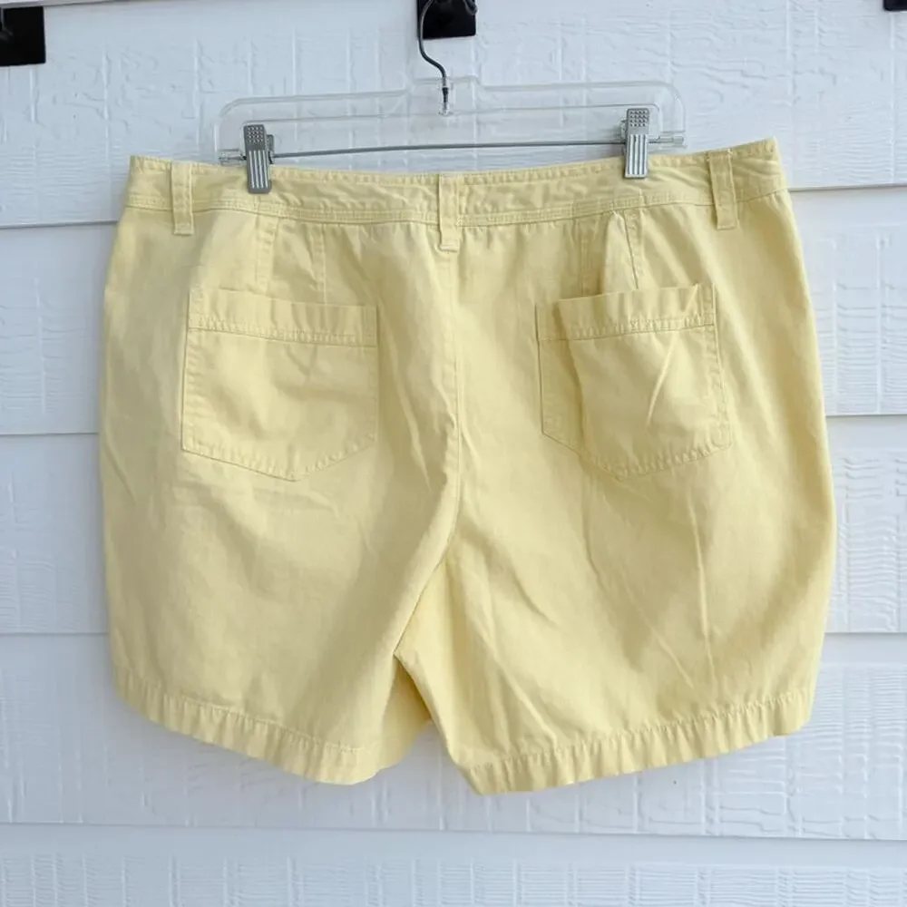 Natural Reflections Yellow Cotton Bermuda Shorts 18W